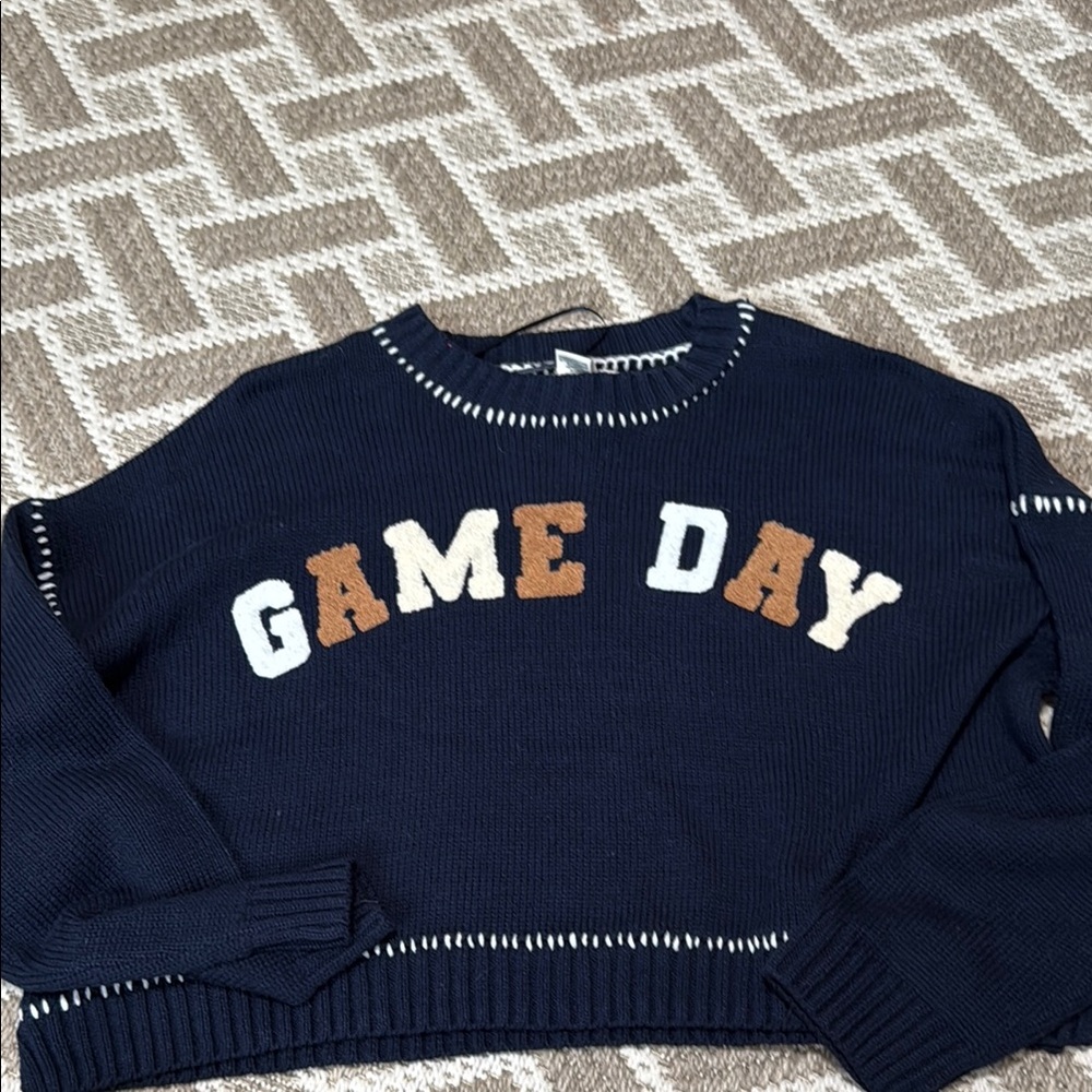 Jessica Simpson Navy 'Game Day' Sweater size Medium - Picture 1 of 6